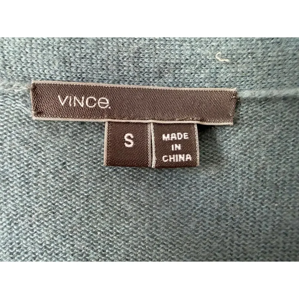 Vince Ombré Blue Cream Wool Cashmere Cocoon Cardigan Small Oversized Lagenlook